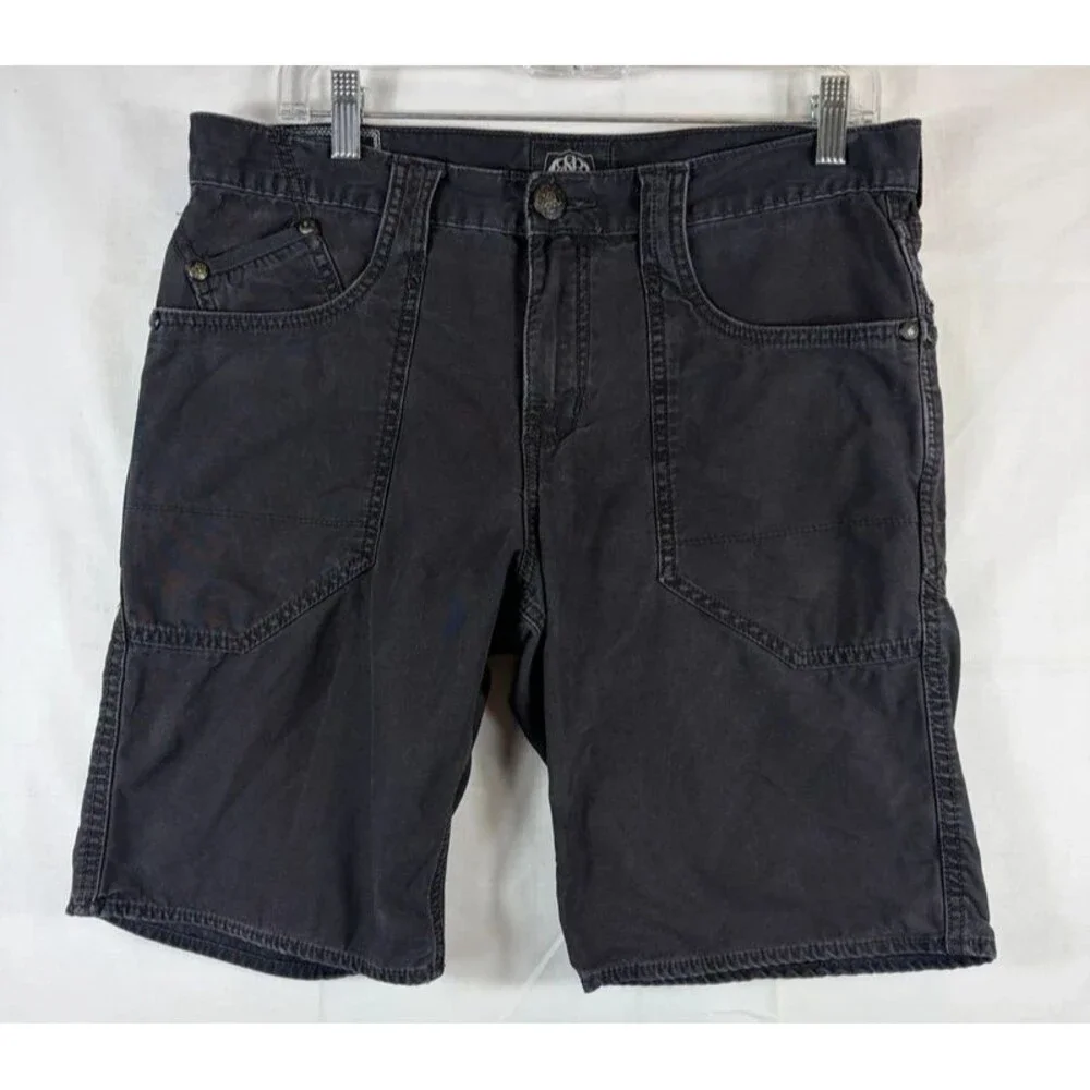 Rock & Republic Shorts Cargo Riveted Baggy Black Men’s Size 32 Summer Y2K Casual